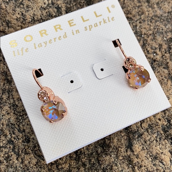 Sorrelli Rose Garden Rose Gold Earrings NWT - Picture 2 of 4